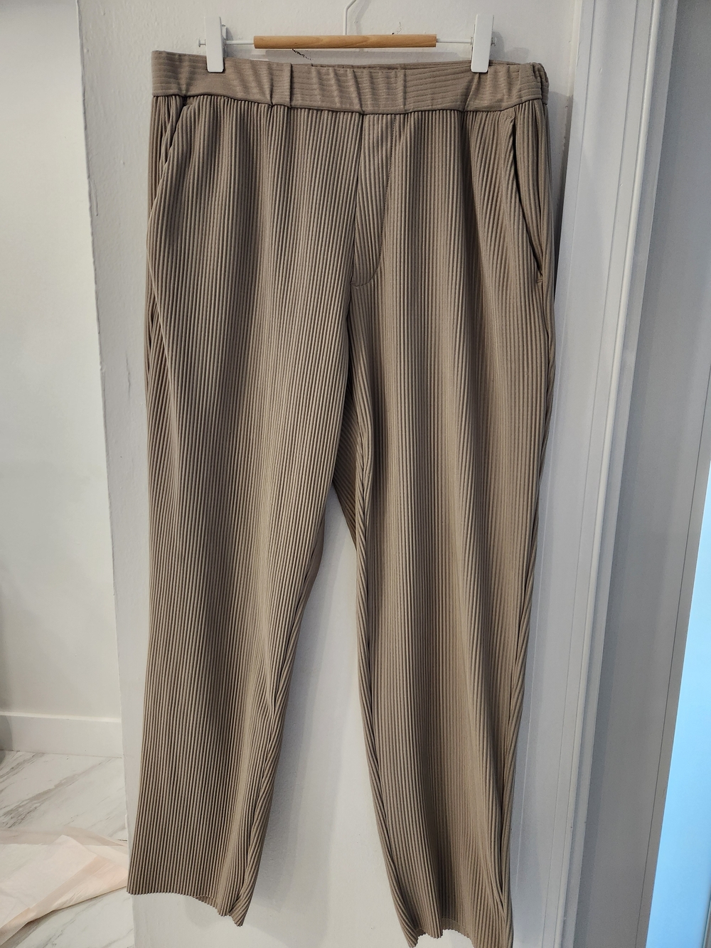 Zara Women  Pleated Tapered Chinos in Light Brown